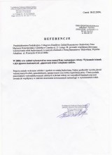 Referencje wystawione przez P.P.U.H. Zakład Remontowo-Budowlany Mariusz Franciszczak