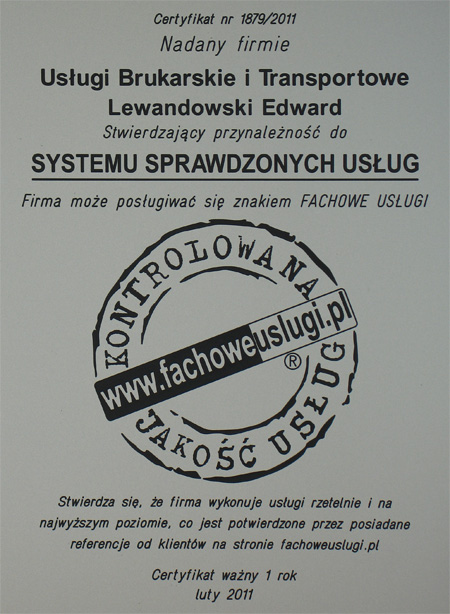 LEWANDOWSKI EDWARD ma certyfikat wystawiony przez KJU