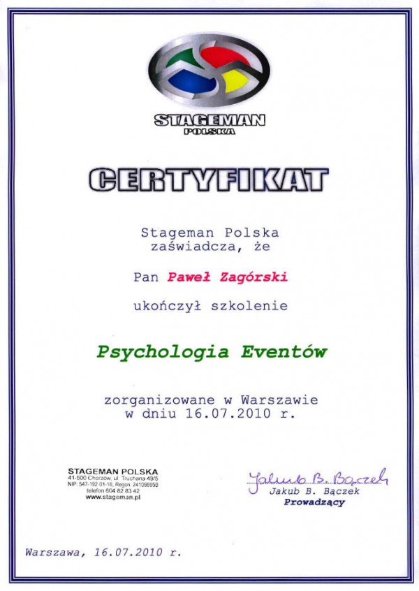 KLAUN - PAJKO ma certyfikat wystawiony przez stegman polska
