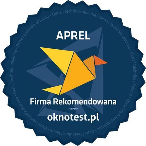 APREL ma certyfikat wystawiony przez Firma rekomendowana przez oknotest.pl