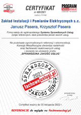 Firma Z.I.i P.E. S.C otrzymała certyfikat sprawdzona jakość usług