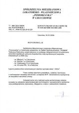 Referencje wystawione przez Spółdzielnia Mieszkaniowa Lokatorsko-Własnościowa \"POMORZANKA\" w Człuchowie