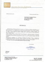 Referencje wystawione przez Ośrodek Pomocy Społecznej Dzielnicy Ursynów m.st. Warszawy