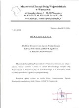 Referencje wystawione przez Mazowiecki Zarząd Dróg Wojewódzkich w Warszawie