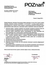 Referencje wystawione przez Urząd Miasta Poznania