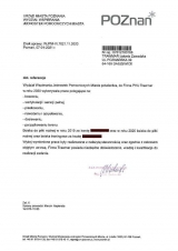 Referencje wystawione przez Urząd Miasta Poznania Wydział wspierania Jednostek Pomocniczych