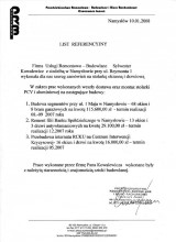 Referencje wystawione przez Przedsiębiorstwo Remontowo-Budowlane i Biuro Rachunkowe Janusz Czuczwara