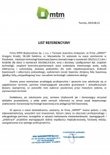 Referencje wystawione przez MTM budownictwo - Tarnów