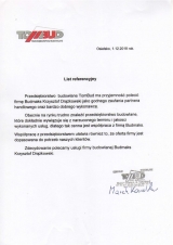 Referencje wystawione przez TomBud Przedsiębiorstwo Budowlane - Osielsko